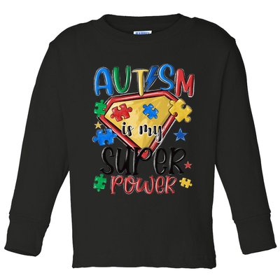 Autism Month World Autism Awareness Day 2025 Autism in my Super Power Toddler Long Sleeve Shirt