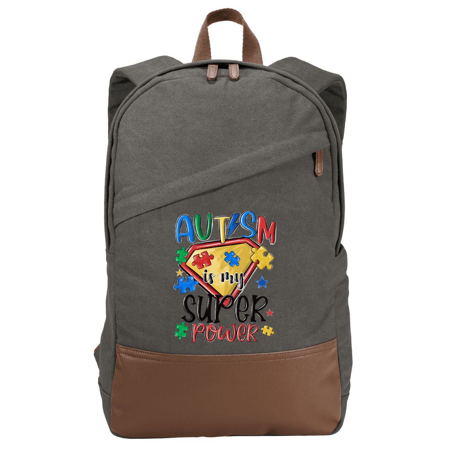 Autism Month World Autism Awareness Day 2025 Autism in my Super Power Cotton Canvas Backpack