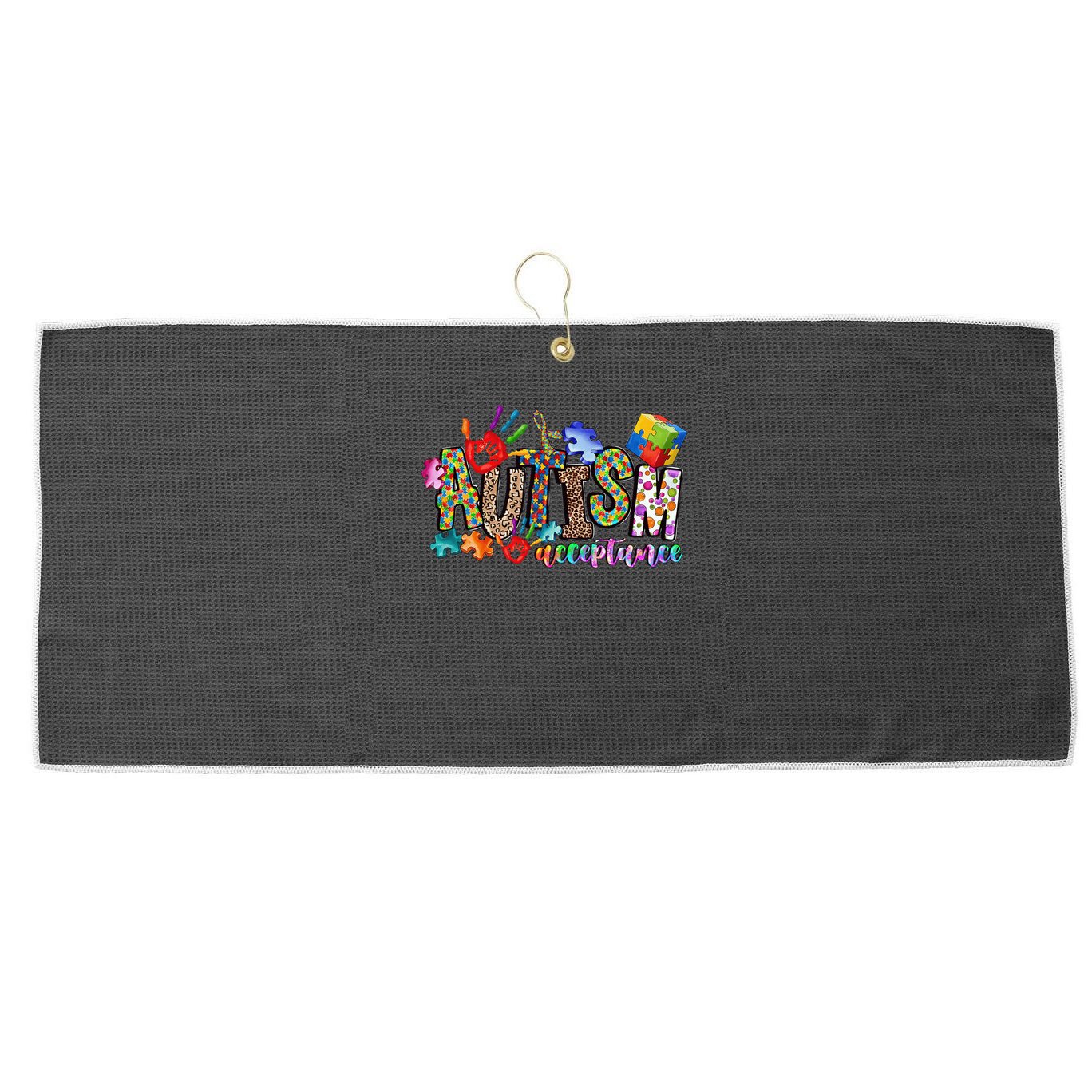 Autism Month World Autism Awareness Day 2025 Autism Acceptance Large Microfiber Waffle Golf Towel