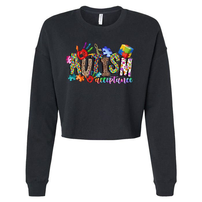 Autism Month World Autism Awareness Day 2025 Autism Acceptance Cropped Pullover Crew