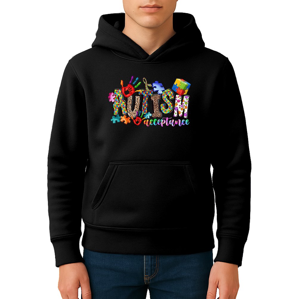 Autism Month World Autism Awareness Day 2025 Autism Acceptance Kids Hoodie