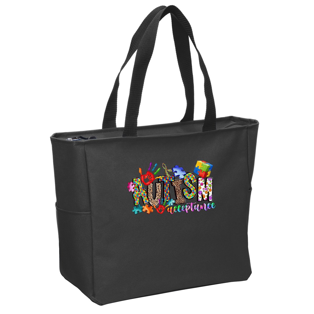 Autism Month World Autism Awareness Day 2025 Autism Acceptance Zip Tote Bag