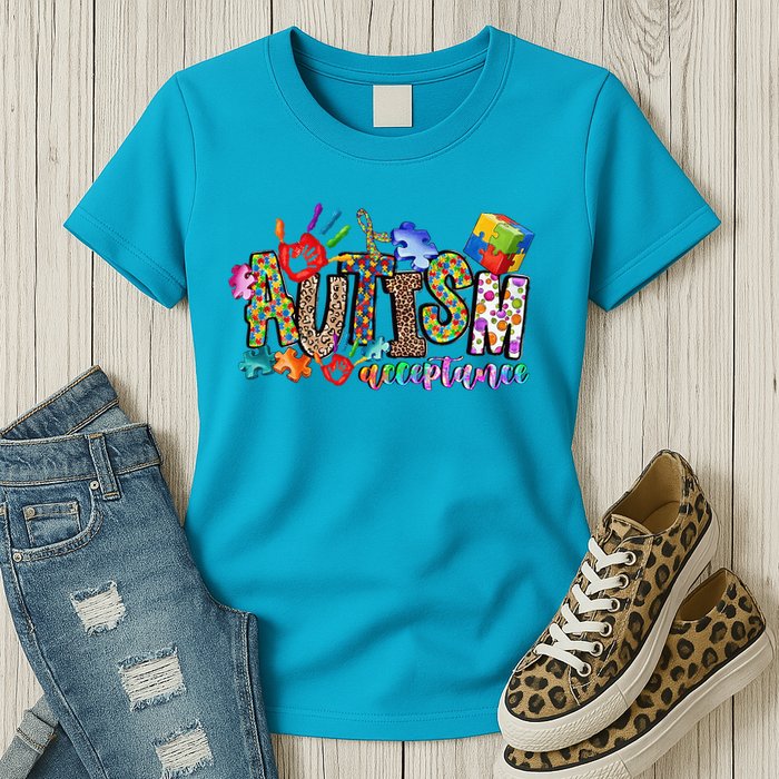 Autism Month World Autism Awareness Day 2025 Autism Acceptance Womens T-Shirt