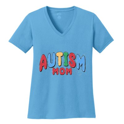 Autism Month World Autism Awareness Day 2025 Autism Mom Women's V-Neck T-Shirt