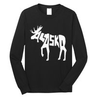 Alaska Moose Word Art Funny Animal Long Sleeve Shirt