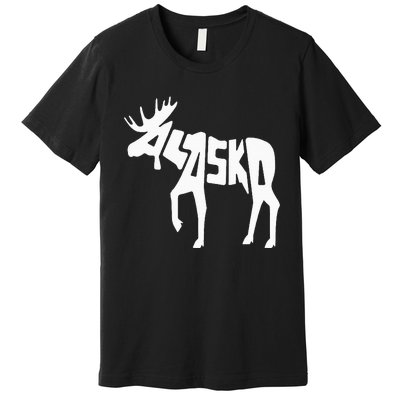 Alaska Moose Word Art Funny Animal Premium T-Shirt