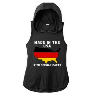 American Made With German Parts Germany Pride Germany USA Ladies PosiCharge Tri-Blend Wicking Draft Hoodie Tank