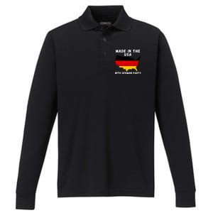 American Made With German Parts Germany Pride Germany USA Performance Long Sleeve Polo