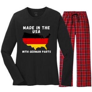 American Made With German Parts Germany Pride Germany USA Women's Long Sleeve Flannel Pajama Set 