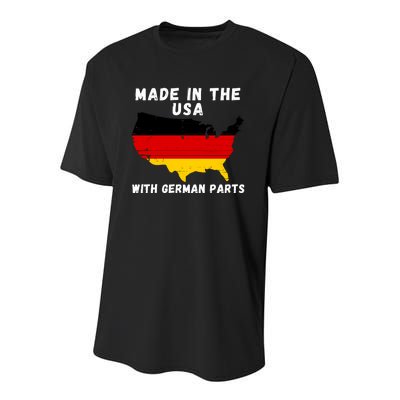 American Made With German Parts Germany Pride Germany USA Youth Performance Sprint T-Shirt