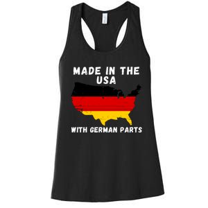 American Made With German Parts Germany Pride Germany USA Women's Racerback Tank