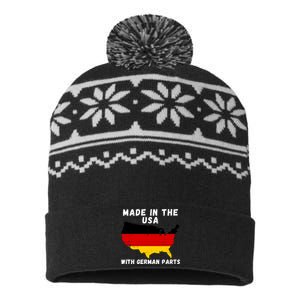 American Made With German Parts Germany Pride Germany USA USA-Made Snowflake Beanie