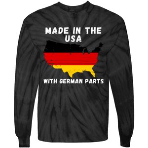 American Made With German Parts Germany Pride Germany USA Tie-Dye Long Sleeve Shirt