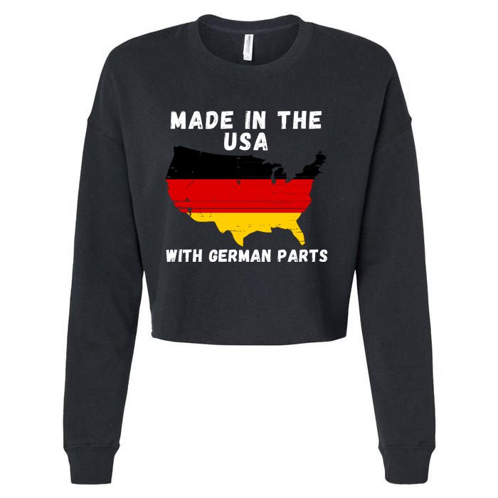 American Made With German Parts Germany Pride Germany USA Cropped Pullover Crew