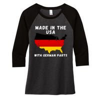 American Made With German Parts Germany Pride Germany USA Women's Tri-Blend 3/4-Sleeve Raglan Shirt