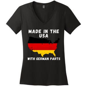 American Made With German Parts Germany Pride Germany USA Women's V-Neck T-Shirt