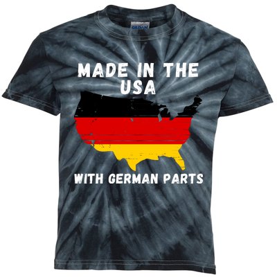 American Made With German Parts Germany Pride Germany USA Kids Tie-Dye T-Shirt