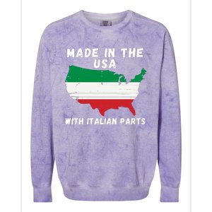 American Made With Italian Parts Italian Pride Italian USA Colorblast Crewneck Sweatshirt