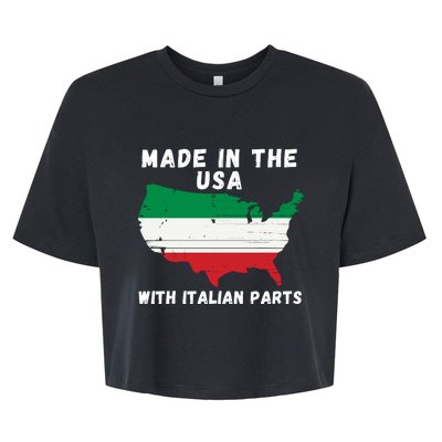 American Made With Italian Parts Italian Pride Italian USA Bella+Canvas Jersey Crop Tee