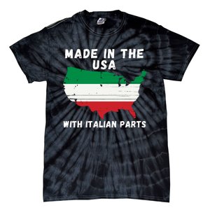 American Made With Italian Parts Italian Pride Italian USA Tie-Dye T-Shirt