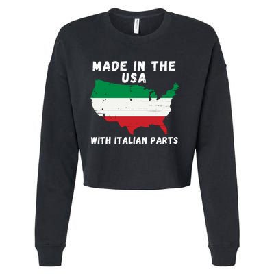 American Made With Italian Parts Italian Pride Italian USA Cropped Pullover Crew