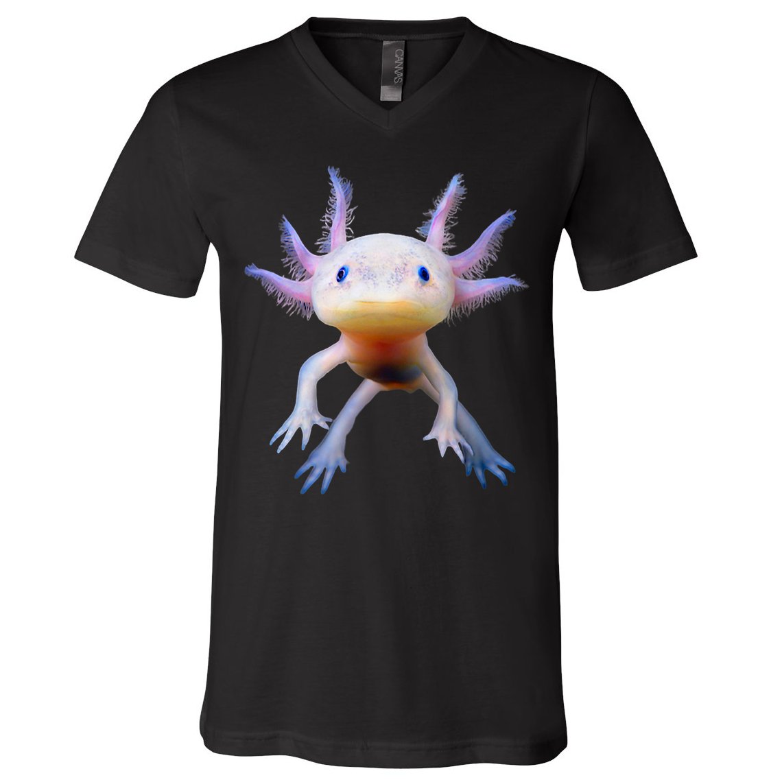 Axolotl Mexican Walking Fish Cute Amphibian Axolotl V-Neck T-Shirt