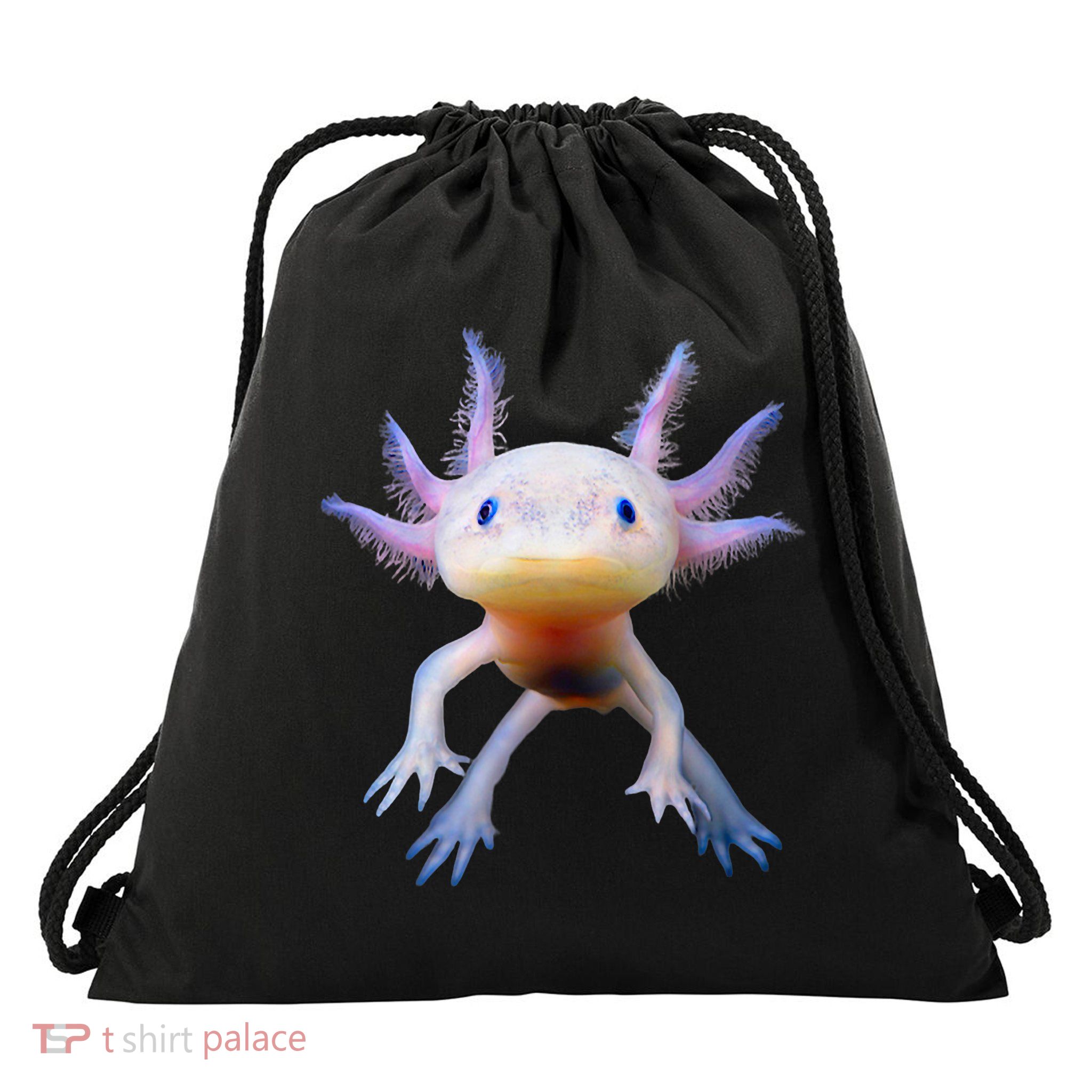 Axolotl Mexican Walking Fish Cute Amphibian Axolotl Drawstring Bag
