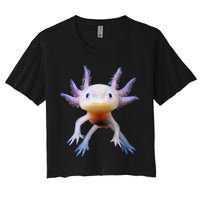 Axolotl Mexican Walking Fish Cute Amphibian Axolotl Women's Crop Top Tee