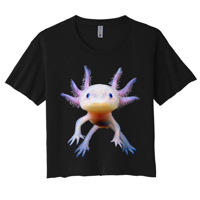 Axolotl Mexican Walking Fish Cute Amphibian Axolotl Women's Crop Top Tee