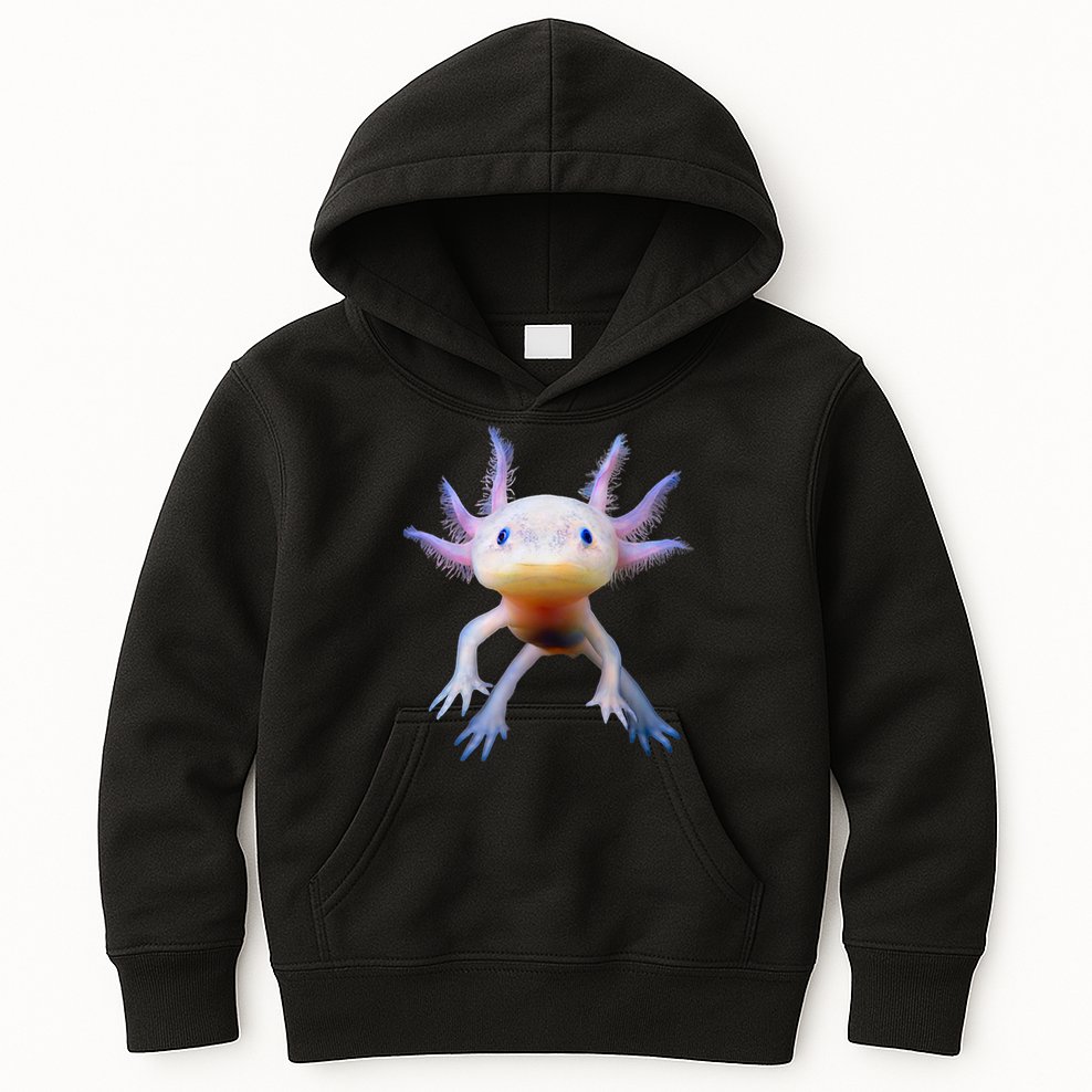 Axolotl Mexican Walking Fish Cute Amphibian Axolotl Kids Hoodie