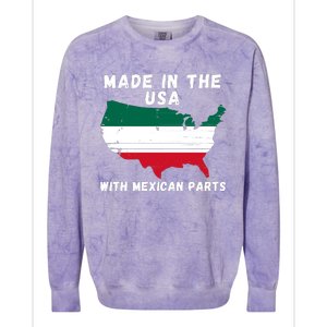 American Made With Mexican Parts Mexican Pride Mexican USA Colorblast Crewneck Sweatshirt