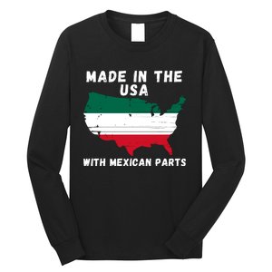 American Made With Mexican Parts Mexican Pride Mexican USA Long Sleeve Shirt