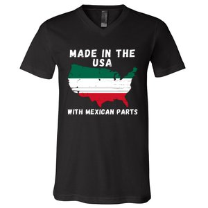 American Made With Mexican Parts Mexican Pride Mexican USA V-Neck T-Shirt