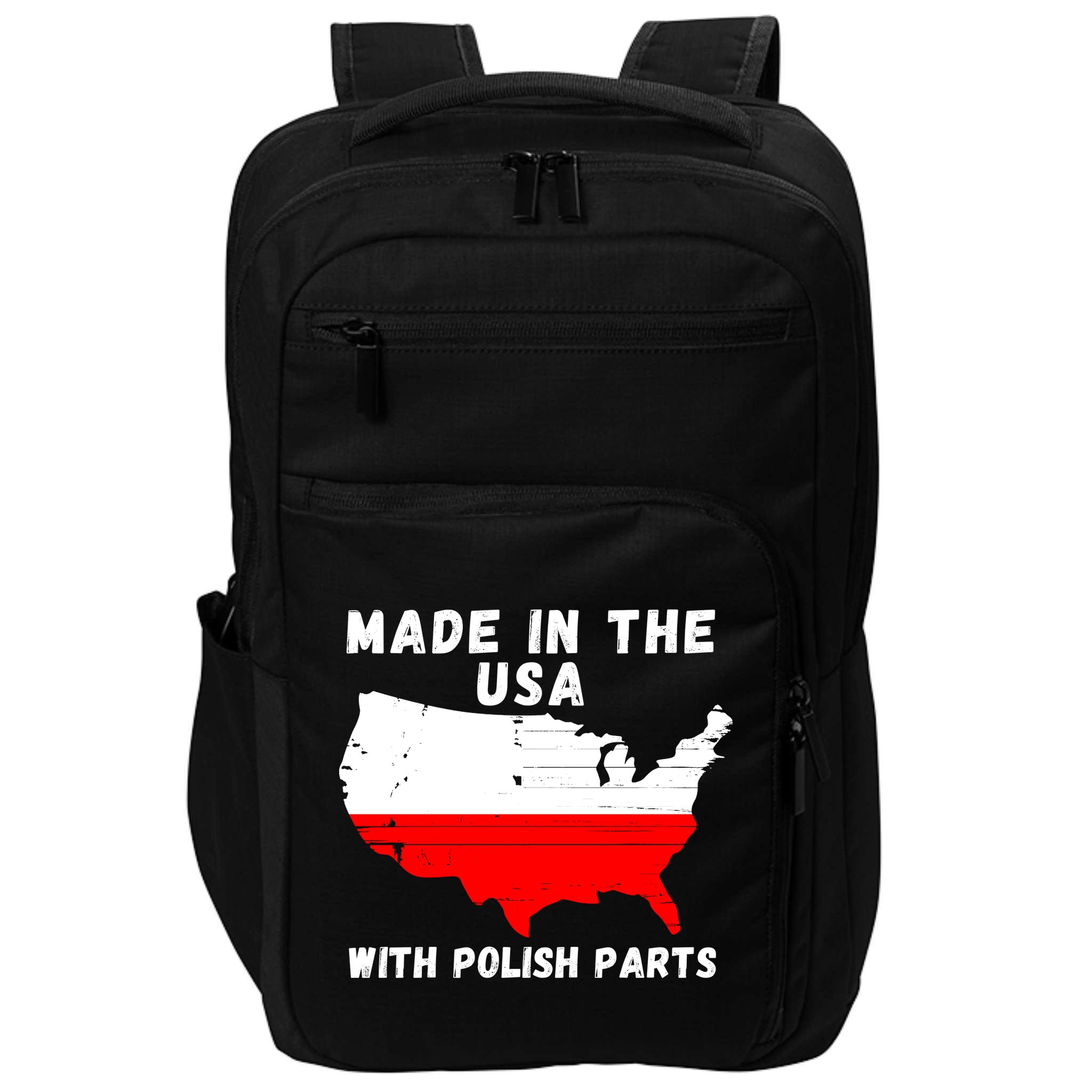 American Made With Polish Parts Polish Pride Poland USA Impact Tech Backpack