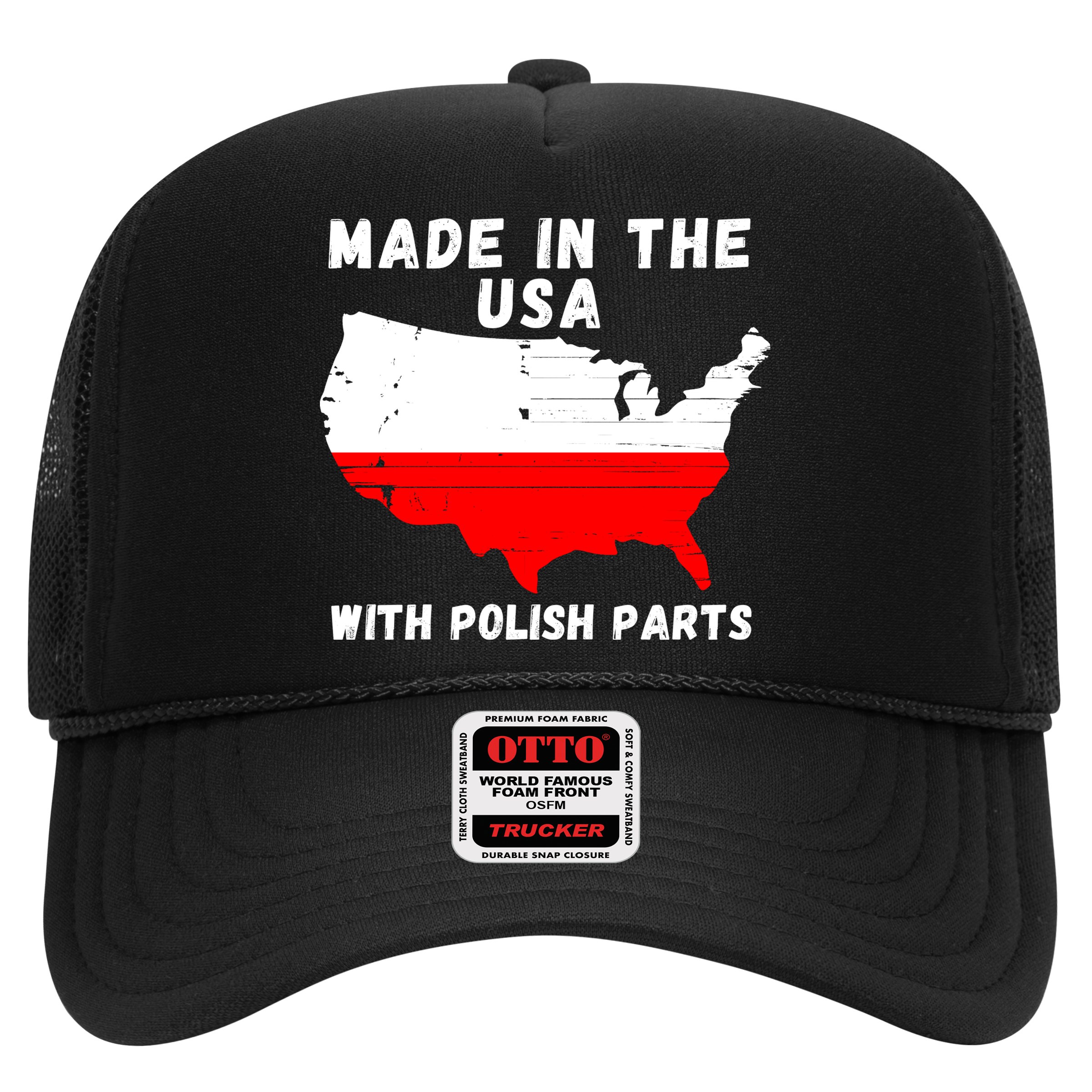 American Made With Polish Parts Polish Pride Poland USA Hat