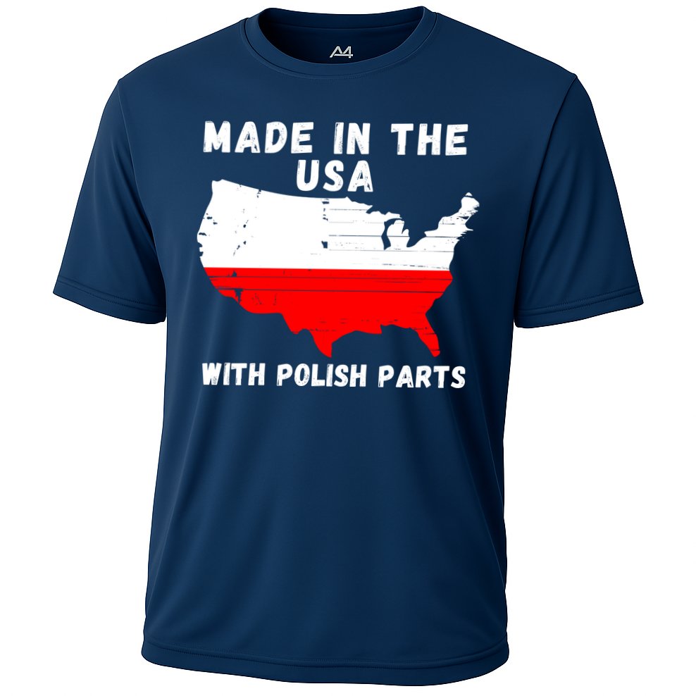 American Made With Polish Parts Polish Pride Poland USA Cooling Performance Crew T-Shirt