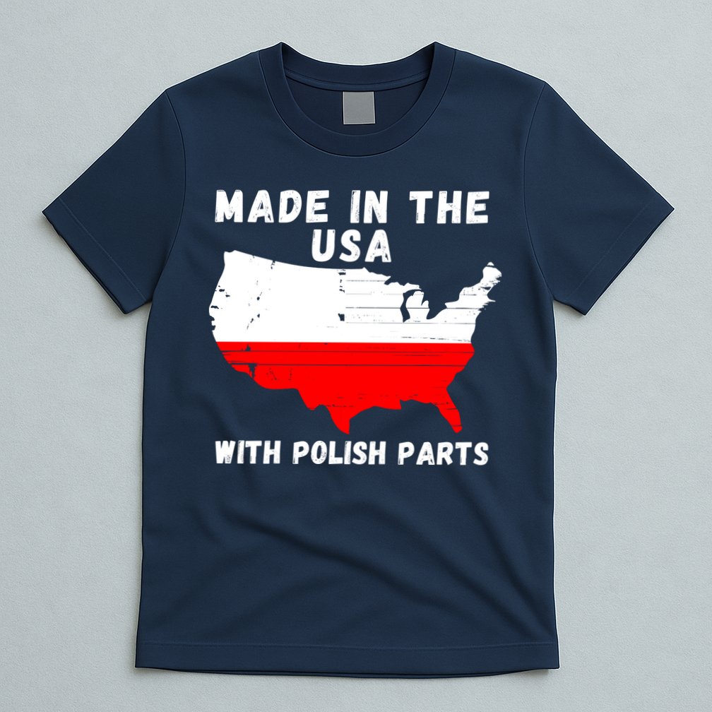 American Made With Polish Parts Polish Pride Poland USA T-Shirt