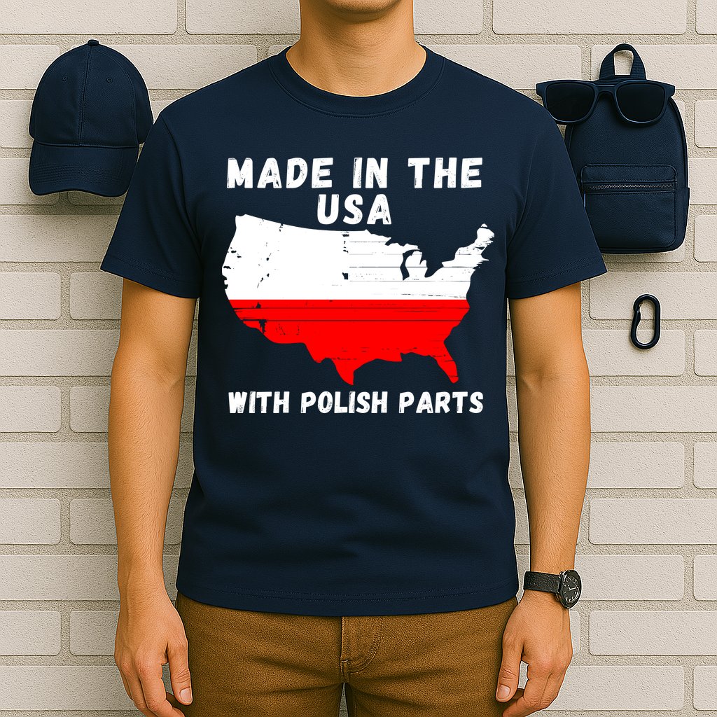 American Made With Polish Parts Polish Pride Poland USA T-Shirt