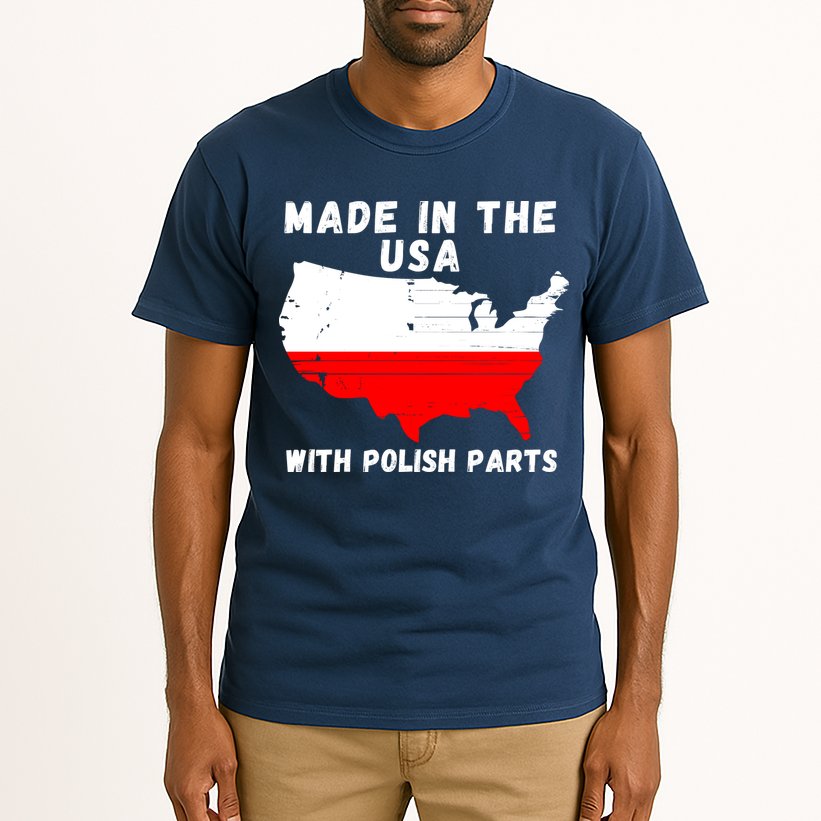 American Made With Polish Parts Polish Pride Poland USA Tall T-Shirt