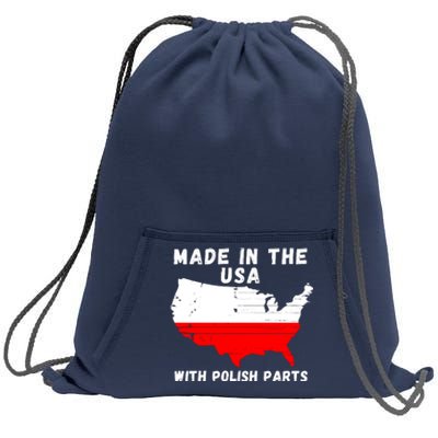 American Made With Polish Parts Polish Pride Poland USA Sweatshirt Cinch Pack Bag