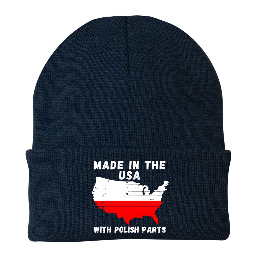 American Made With Polish Parts Polish Pride Poland USA Beanie