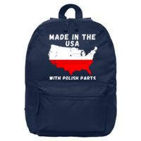 American Made With Polish Parts Polish Pride Poland USA 16 in Basic Backpack