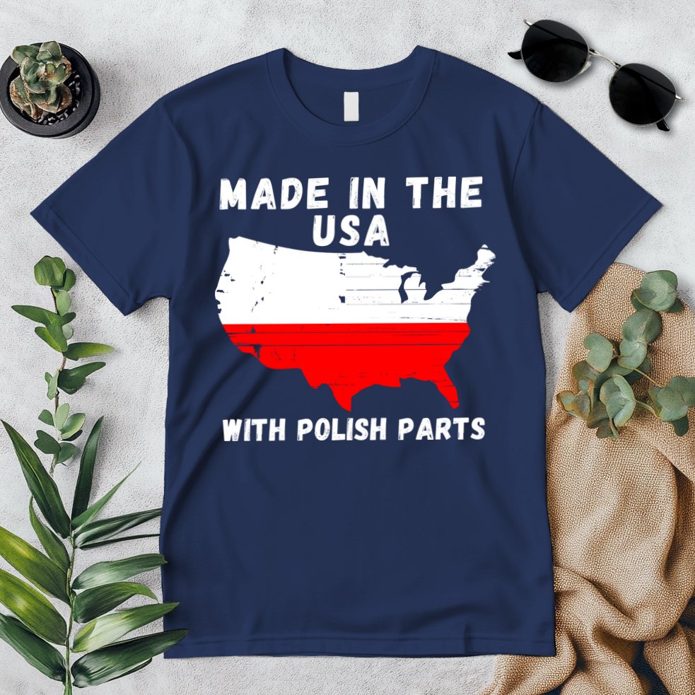 American Made With Polish Parts Polish Pride Poland USA Premium T-Shirt