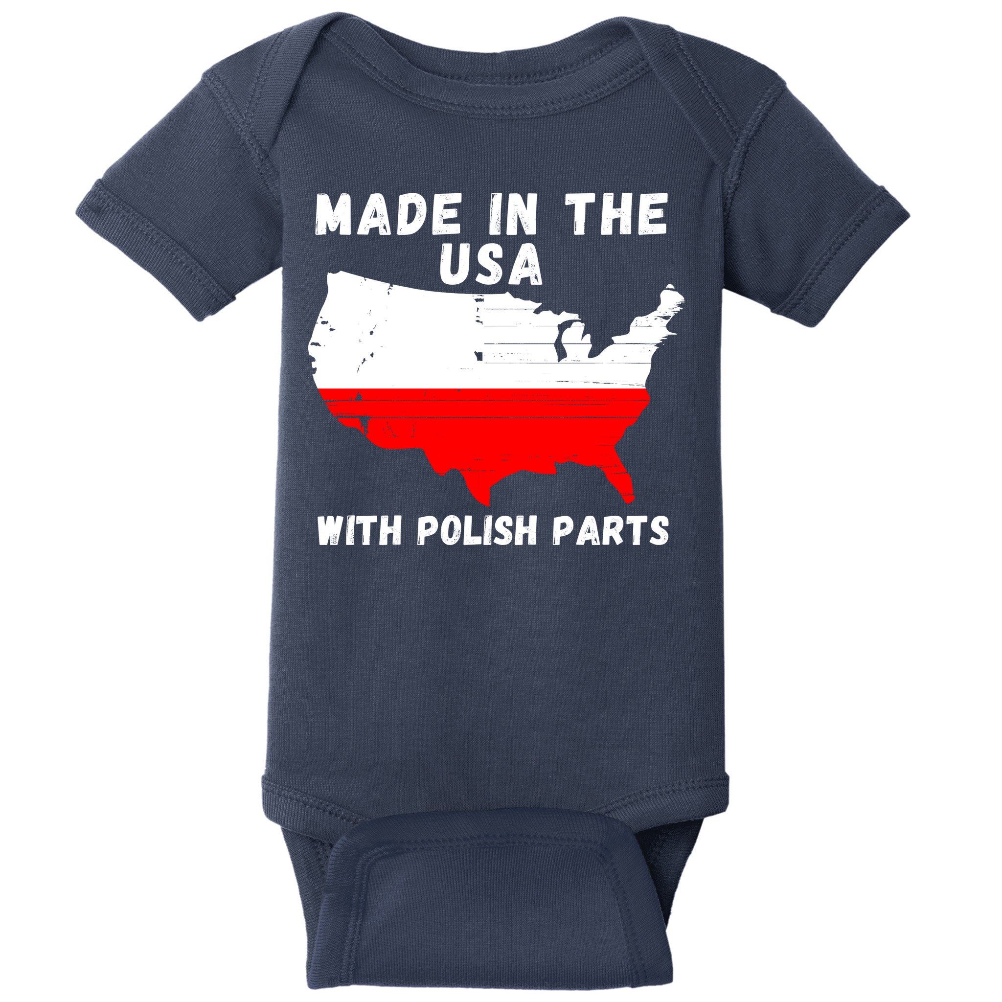 American Made With Polish Parts Polish Pride Poland USA Baby Bodysuit