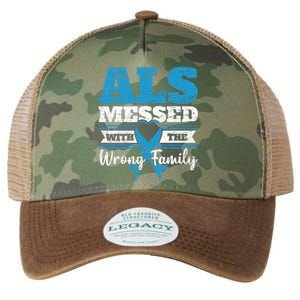 ALS Messed With The Wrong Family ALS Awareness Support Squad Legacy Tie Dye Trucker Hat