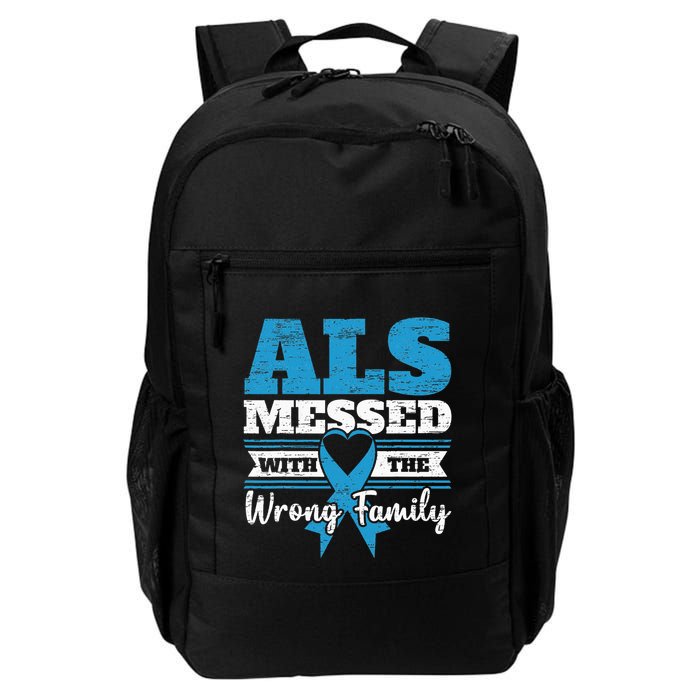 ALS Messed With The Wrong Family ALS Awareness Support Squad Backpack
