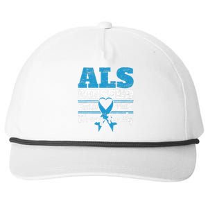 ALS Messed With The Wrong Family ALS Awareness Support Squad Snapback Five-Panel Rope Hat