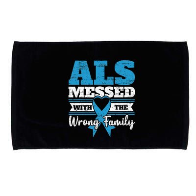 ALS Messed With The Wrong Family ALS Awareness Support Squad Microfiber Hand Towel