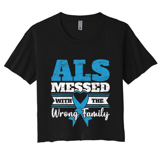 ALS Messed With The Wrong Family ALS Awareness Support Squad Crop Top