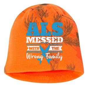 ALS Messed With The Wrong Family ALS Awareness Support Squad Kati - Camo Knit Beanie